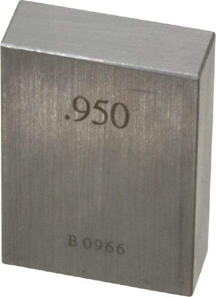 Value Collection - 0.95" Square Steel Gage Block - Accuracy Grade 0, Includes NIST Traceability Certification - USA Tool & Supply