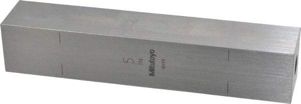 Mitutoyo - 5" Square Steel Gage Block - Accuracy Grade 0, Includes Certificate of Inspection - USA Tool & Supply