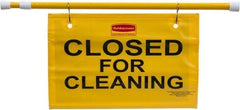 Rubbermaid - "Closed for Cleaning", 13" Long x 50" Wide, Safety Sign - Use for Accident Prevention - USA Tool & Supply