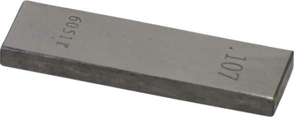 Value Collection - 0.107" Rectangular Steel Gage Block - Accuracy Grade 0, Includes NIST Traceability Certification - USA Tool & Supply