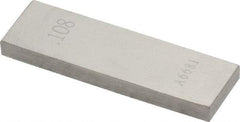 Value Collection - 0.108" Rectangular Steel Gage Block - Accuracy Grade 0, Includes NIST Traceability Certification - USA Tool & Supply