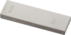 Value Collection - 0.111" Rectangular Steel Gage Block - Accuracy Grade 0, Includes NIST Traceability Certification - USA Tool & Supply