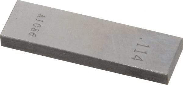 Value Collection - 0.114" Rectangular Steel Gage Block - Accuracy Grade 0, Includes NIST Traceability Certification - USA Tool & Supply