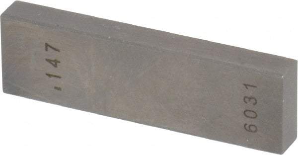 Value Collection - 0.147" Rectangular Steel Gage Block - Accuracy Grade 0, Includes NIST Traceability Certification - USA Tool & Supply