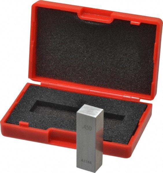 Value Collection - 0.45" Rectangular Steel Gage Block - Accuracy Grade 0, Includes NIST Traceability Certification - USA Tool & Supply