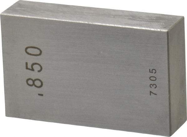 Value Collection - 0.85" Rectangular Steel Gage Block - Accuracy Grade 0, Includes NIST Traceability Certification - USA Tool & Supply