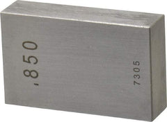 Value Collection - 0.85" Rectangular Steel Gage Block - Accuracy Grade 0, Includes NIST Traceability Certification - USA Tool & Supply