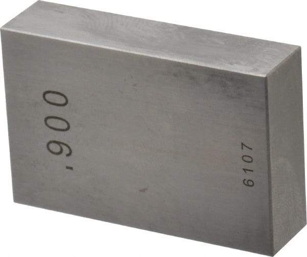 Value Collection - 0.9" Rectangular Steel Gage Block - Accuracy Grade 0, Includes NIST Traceability Certification - USA Tool & Supply