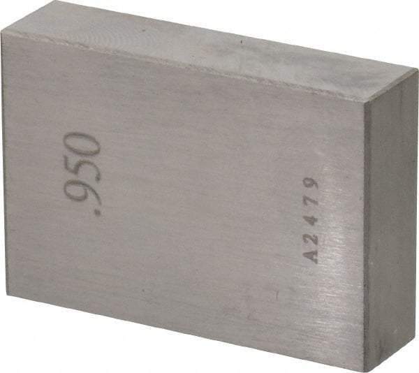 Value Collection - 0.95" Rectangular Steel Gage Block - Accuracy Grade 0, Includes NIST Traceability Certification - USA Tool & Supply