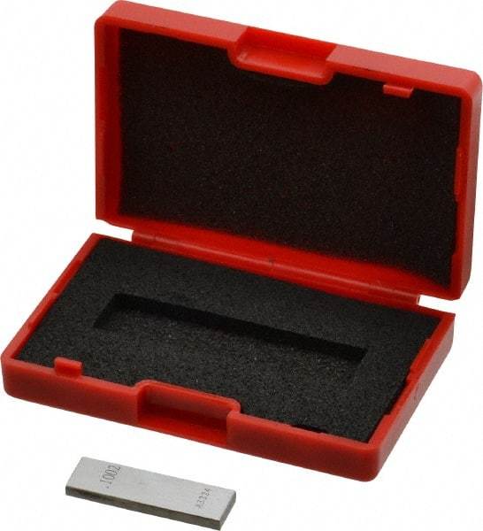 Value Collection - 0.1002" Rectangular Steel Gage Block - Accuracy Grade AS-1, Includes NIST Traceability Certification - USA Tool & Supply