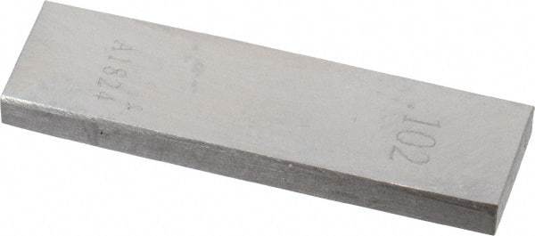 Value Collection - 0.102" Rectangular Steel Gage Block - Accuracy Grade AS-1, Includes NIST Traceability Certification - USA Tool & Supply