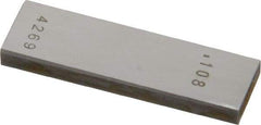 Value Collection - 0.108" Rectangular Steel Gage Block - Accuracy Grade AS-1, Includes NIST Traceability Certification - USA Tool & Supply