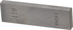 Value Collection - 0.119" Rectangular Steel Gage Block - Accuracy Grade AS-1, Includes NIST Traceability Certification - USA Tool & Supply