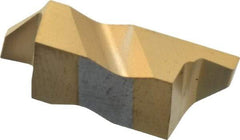 Tool-Flo - 3062FLG Grade GP3, 1.57mm Cutting Width Carbide Grooving Insert - 3.05mm Max Depth of Cut, Right Hand, 0.005 to 0.01" Corner Radius, TiN Finish - USA Tool & Supply