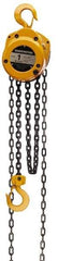 Harrington Hoist - 3,000 Lb Lifting Capacity, 20' Lift Height, Hand Hoist - Made from Chain, 41' Overhaul to Lift 1', 1 Chain - USA Tool & Supply