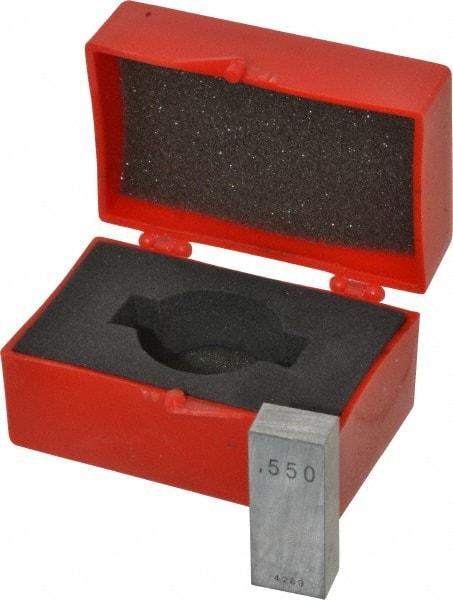 Value Collection - 0.55" Rectangular Steel Gage Block - Accuracy Grade AS-1, Includes NIST Traceability Certification - USA Tool & Supply