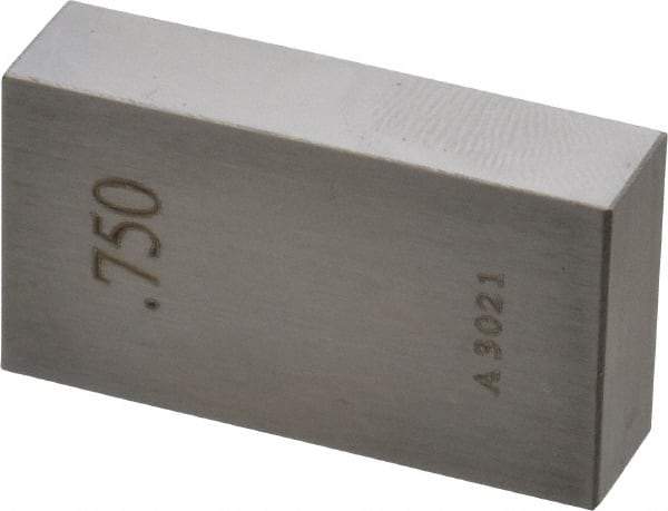 Value Collection - 0.75" Rectangular Steel Gage Block - Accuracy Grade AS-1, Includes NIST Traceability Certification - USA Tool & Supply