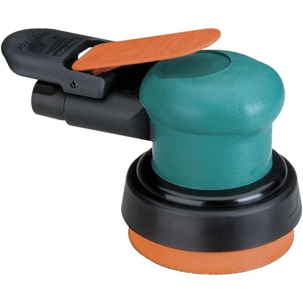 Dynabrade - 12,000 OPM, 14 CFM Air Consumption, Palm Air Orbital Sander - Round Pad, 1/4 NPT Inlet - USA Tool & Supply