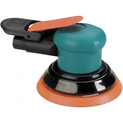 Dynabrade - 12,000 OPM, 14 CFM Air Consumption, Palm Air Orbital Sander - Round Pad, 1/4 NPT Inlet - USA Tool & Supply