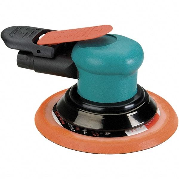 Dynabrade - 12,000 OPM, 14 CFM Air Consumption, Palm Air Orbital Sander - Round Pad, 1/4 NPT Inlet - USA Tool & Supply