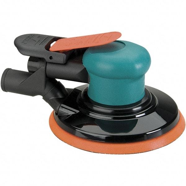 Dynabrade - 12,000 OPM, 14 CFM Air Consumption, Palm Air Orbital Sander - Round Pad, 1/4 NPT Inlet - USA Tool & Supply