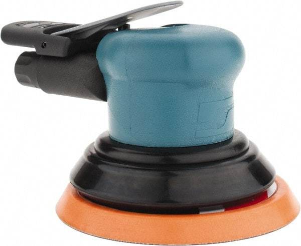 Dynabrade - 12,000 OPM, 14 CFM Air Consumption, Palm Air Orbital Sander - Round Pad, 1/4 NPT Inlet - USA Tool & Supply