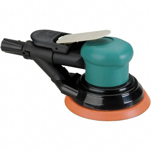 Dynabrade - 12,000 OPM, 14 CFM Air Consumption, Palm Air Orbital Sander - Round Pad, 1/4 NPT Inlet - USA Tool & Supply
