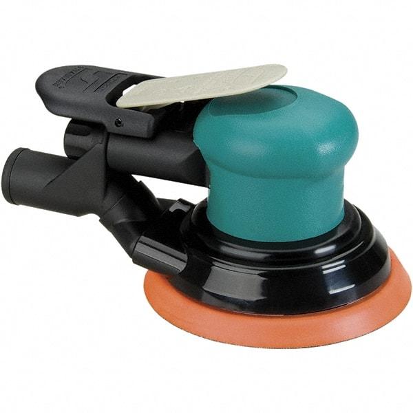 Dynabrade - 12,000 OPM, 14 CFM Air Consumption, Palm Air Orbital Sander - Round Pad, 1/4 NPT Inlet - USA Tool & Supply