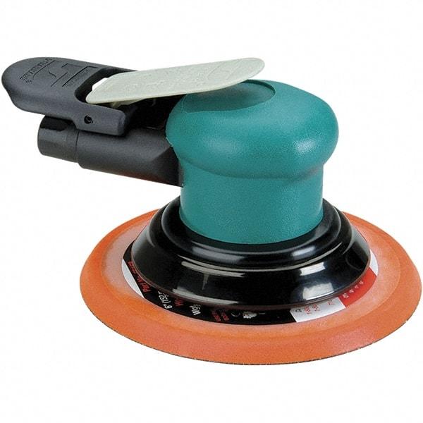 Dynabrade - 12,000 OPM, 14 CFM Air Consumption, Palm Air Orbital Sander - Round Pad, 1/4 NPT Inlet - USA Tool & Supply