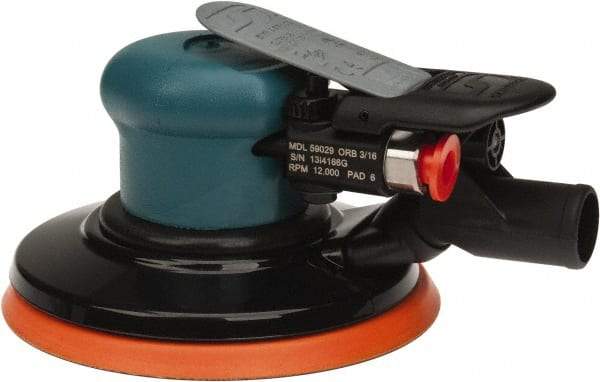 Dynabrade - 12,000 OPM, 14 CFM Air Consumption, Palm Air Orbital Sander - Round Pad, 1/4 NPT Inlet - USA Tool & Supply