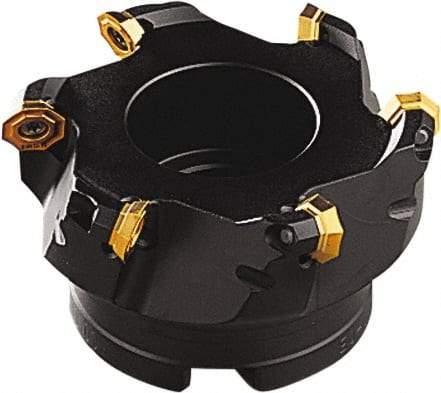 Seco - 134mm Cut Diam, 40mm Arbor Hole, 3.5mm Max Depth of Cut, 43° Indexable Chamfer & Angle Face Mill - 8 Inserts, OF.. 05.. Insert, Right Hand Cut, 8 Flutes, Series OctoMill - USA Tool & Supply