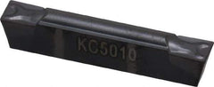 Kennametal - 305G GMN Grade KC5010, 3.05mm Cutting Width Carbide Grooving Insert - 3.5mm Max Depth of Cut, Neutral, 0.2mm Corner Radius, TiAlN Finish - USA Tool & Supply