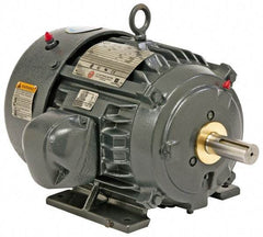 US Motors - 10 hp, TEFC Enclosure, No Thermal Protection, 1,185 RPM, 575 Volt, 60 Hz, Three Phase Premium Efficient Motor - Size 256 Frame, Rigid Mount, 1 Speed, Ball Bearings, 10.1 Full Load Amps, F Class Insulation, Reversible - USA Tool & Supply