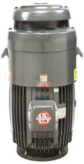 US Motors - 5 hp, TEFC Enclosure, No Thermal Protection, 3,500 RPM, 230/460 Volt, 60 Hz, Three Phase Standard Efficient Motor - Size 184 Frame, Vertical Mount, 1 Speed, Ball Bearings, 13.8/6.9 Full Load Amps, F Class Insulation, Reversible - USA Tool & Supply