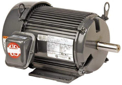 US Motors - 5 hp, TEFC Enclosure, No Thermal Protection, 1,770 RPM, 460 Volt, 60 Hz, Three Phase Premium Efficient Motor - Size 215 Frame, Rigid Mount, 2 Speed, Ball Bearings, 6.7 Full Load Amps, F Class Insulation, Reversible - USA Tool & Supply