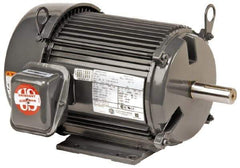 US Motors - 7-1/2 hp, TEFC Enclosure, No Thermal Protection, 3,510 RPM, 575 Volt, 60 Hz, Three Phase Premium Efficient Motor - Size 213 Frame, Rigid Mount, 1 Speed, Ball Bearings, 7.5 Full Load Amps, F Class Insulation, Reversible - USA Tool & Supply