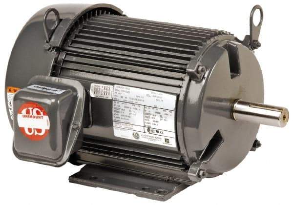 US Motors - 7-1/2 hp, TEFC Enclosure, No Thermal Protection, 1,770 RPM, 460 Volt, 60 Hz, Three Phase Premium Efficient Motor - Size 254 Frame, Rigid Mount, 2 Speed, Ball Bearings, 9.6 Full Load Amps, F Class Insulation, Reversible - USA Tool & Supply