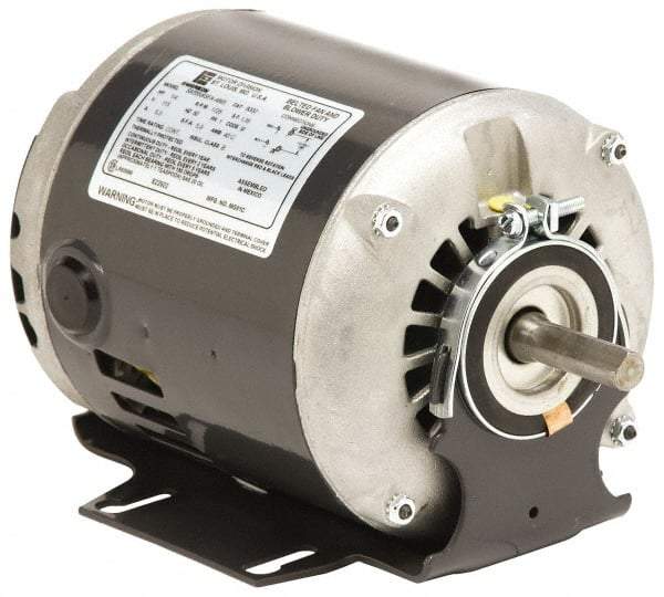 US Motors - 1/3 hp, ODP Enclosure, Auto Thermal Protection, 1,725 RPM, 115 Volt, 60 Hz, Industrial Electric AC/DC Motor - Size 56 Frame, Resilient Mount, 1 Speed, Sleeve Bearings, A Class Insulation, CW Drive End Rev - USA Tool & Supply