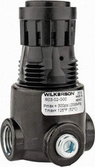 Wilkerson - 1/4 NPT Port, 15 CFM, Zinc Miniature Regulator - 2 to 125 psi Range, 300 Max psi Supply Pressure, 1/8" Gauge Port Thread, 1.65" Wide x 2.88" High - USA Tool & Supply