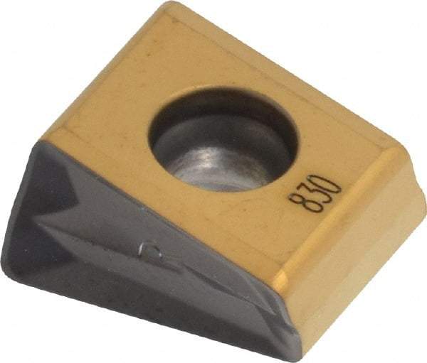 Iscar - T490 LNHT1306 Grade IC830 Carbide Milling Insert - TiAlN/TiN Finish, 0.2618" Thick, 0.8mm Corner Radius - USA Tool & Supply