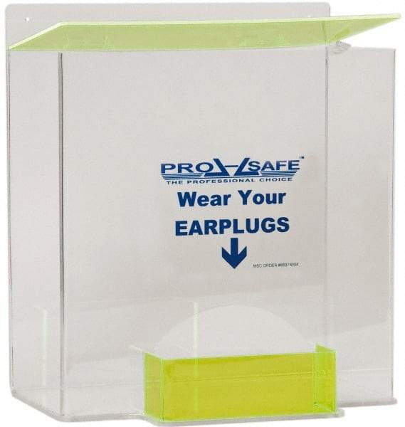PRO-SAFE - Hinged Top & Bottom Tray Box/Tray Style Earplug Dispenser - Tabletop or Wall Mount - USA Tool & Supply