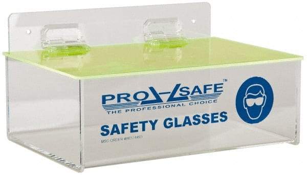 PRO-SAFE - 6 Pair Tray Style Acrylic Safety Glasses Dispenser - 9 Inch Wide x 3-1/4 Inch High x 6 Inch Deep, Table and Wall Mount - USA Tool & Supply