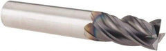 SGS - 1/2", 4 Flute, Single End, Solid Carbide, 0.015" Corner Radius End Mill - 3" OAL, Right Hand Flute, 1" LOC, Right Hand Cut - USA Tool & Supply