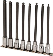 SK - 8 Piece 3/8" Drive Metric Ball Hex Bit Socket Set - 3 to 10mm Hex - USA Tool & Supply