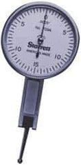 Starrett - 7 Piece, 0mm to 0.8mm Measuring Range, 1-3/8" Dial Diam, 0-40-0 Dial Reading, Yellow Dial Test Indicator Kit - 13/16" Contact Point Length, 2mm Ball Diam, 0.01mm Dial Graduation - USA Tool & Supply