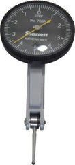 Starrett - 7 Piece, 0" to 0.01" Measuring Range, 1-3/8" Dial Diam, 0-5-0 Dial Reading, Black Dial Test Indicator Kit - 13/16" Contact Point Length, 2mm Ball Diam, 0.0001" Dial Graduation - USA Tool & Supply