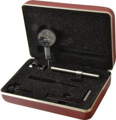 Starrett - 0.03 Inch Range, 0.0005 Inch Dial Graduation, Horizontal Dial Test Indicator - 1-3/8 Inch Black Dial, 0-15-0 Dial Reading - USA Tool & Supply