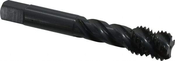 OSG - 5/8-11 UNC 4 Flute 2B Bottoming Spiral Flute Tap - Vanadium High Speed Steel, Oxide Finish, 3-13/16" OAL, Right Hand Flute, Right Hand Thread, H5 - USA Tool & Supply
