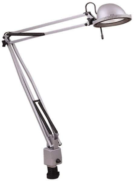 Electrix - 38 Inch, Desk Mounted, Halogen, Silver, Desk Light - 50 Watt, Nonmagnifying - USA Tool & Supply