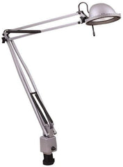 Electrix - 38 Inch, Desk Mounted, Halogen, Silver, Desk Light - 50 Watt, Nonmagnifying - USA Tool & Supply